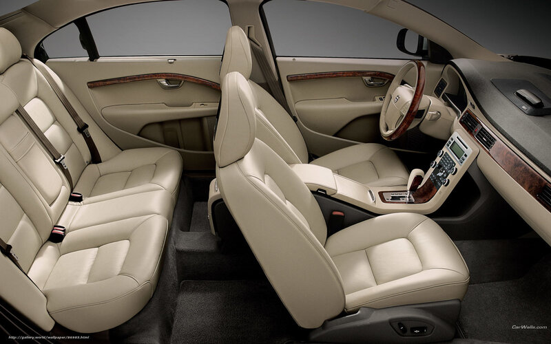 Car Interior — Beige, Neutral, Photograph, Leather Seats, Wood Trim, Steering Wheel