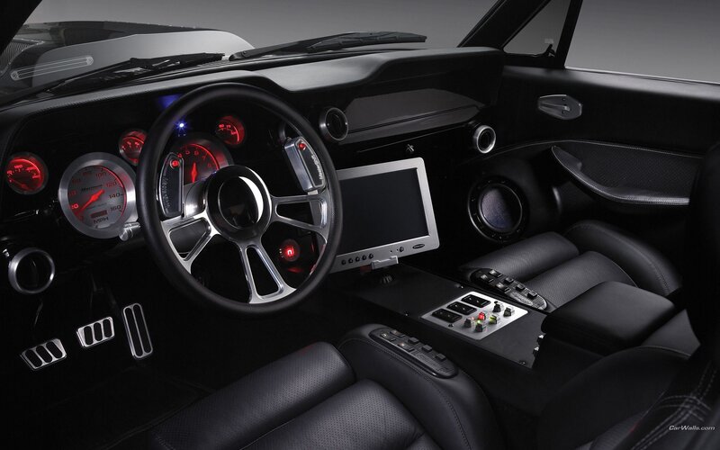 Car Interior — Black, Dark, Photograph, Steering Wheel, Dashboard, Screen