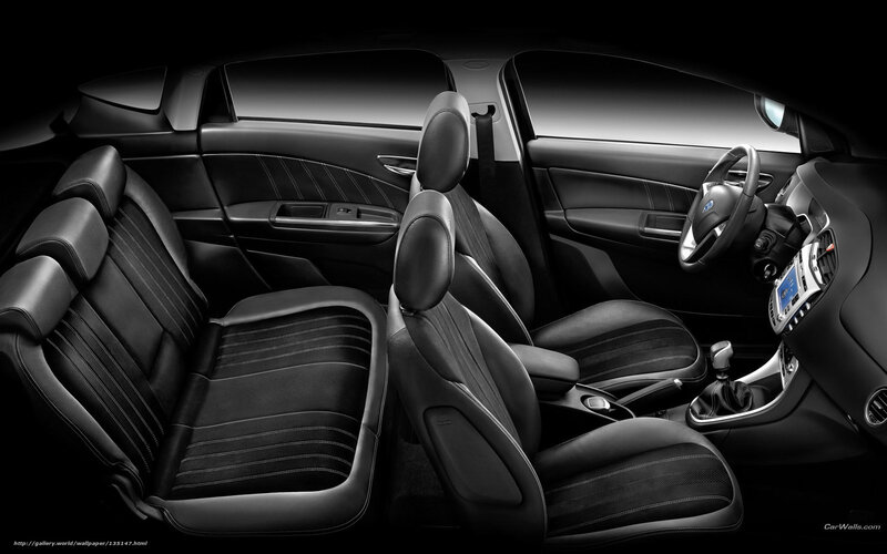 Car Interior — Black, Dramatic, Photograph, Steering Wheel, Dashboard, Seats