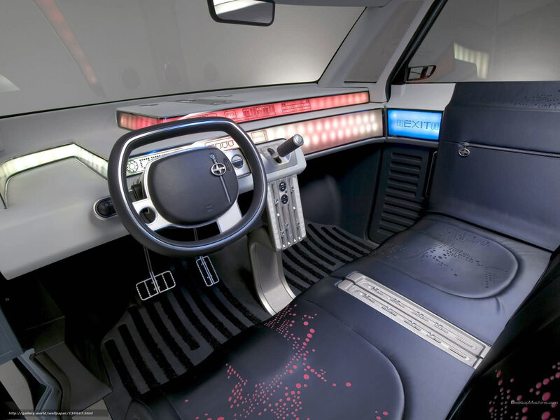 Car Interior — Black, Futuristic, 3d Render, Steering Wheel