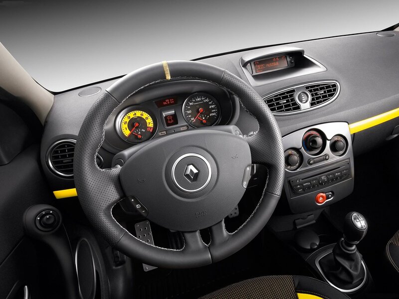 Car Interior — Black, Neutral, Photograph, Steering Wheel, Dashboard, Gear Shift, Yellow