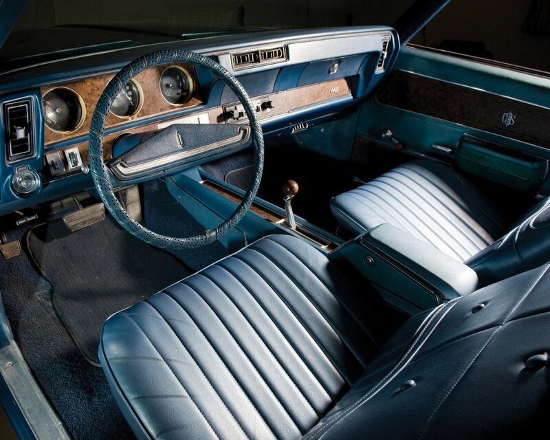 Car Interior — Blue, Classic, Photograph