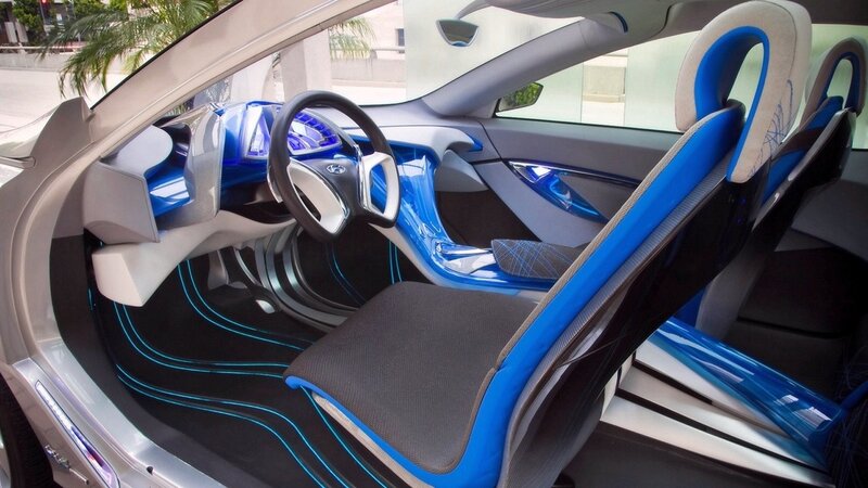 Car Interior — Blue, Futuristic, Afternoon, Photograph