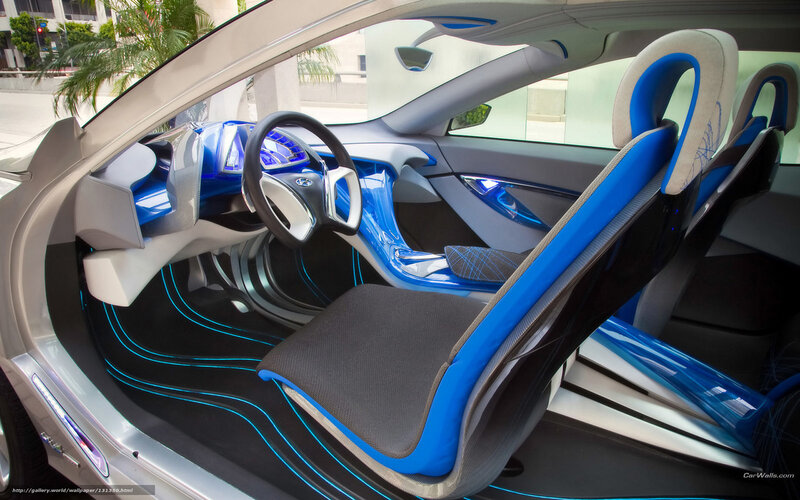 Car Interior — Blue, Futuristic, Afternoon