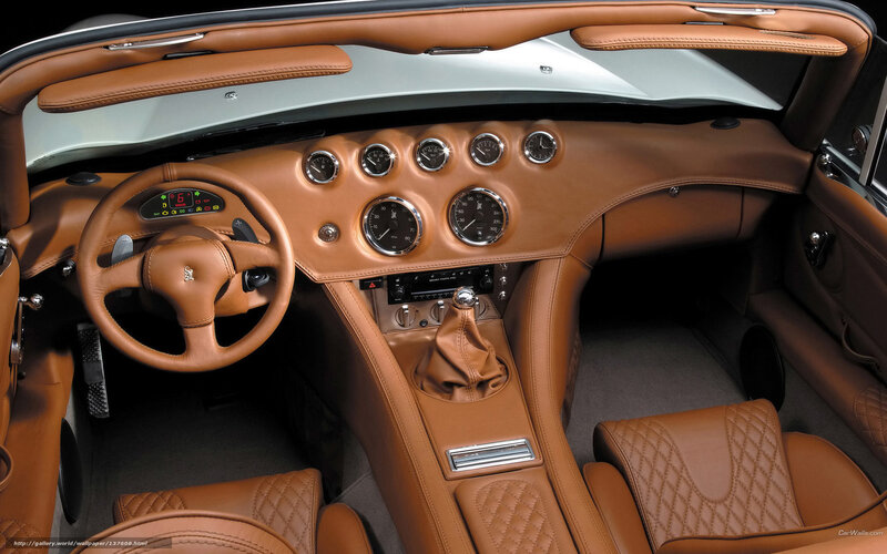 Car Interior — Brown, Luxurious, Photograph, Steering Wheel, Dashboard