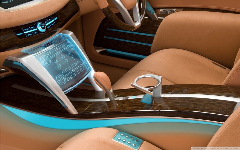 Car Interior — Brown, Modern, 3d Render, Dashboard
