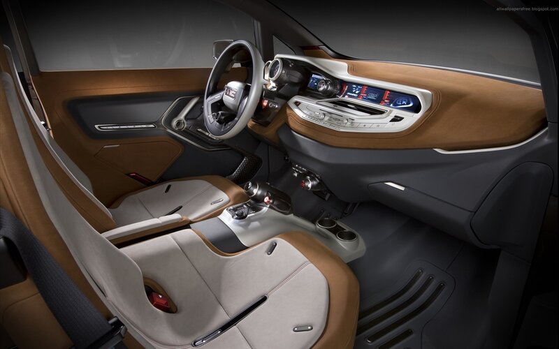 Car Interior — Brown, Modern, 3d Render, Steering Wheel, Dashboard, Center Console