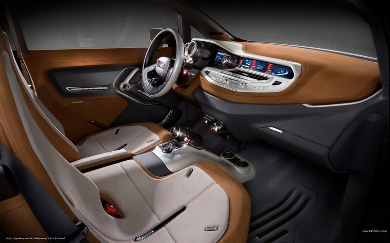 Car Interior — Brown, Modern, 3d Render, Steering Wheel