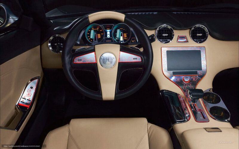 Car Interior Dashboard — Beige, Modern, Photograph, Steering Wheel