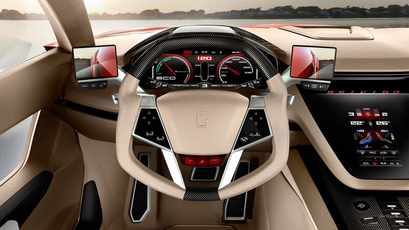Car Interior Dashboard — Beige, Modern, Sunset