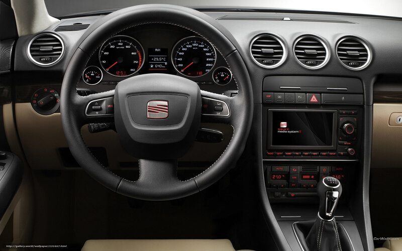 Car Interior Dashboard — Black, Neutral, Photograph, Steering Wheel, Instrument Cluster