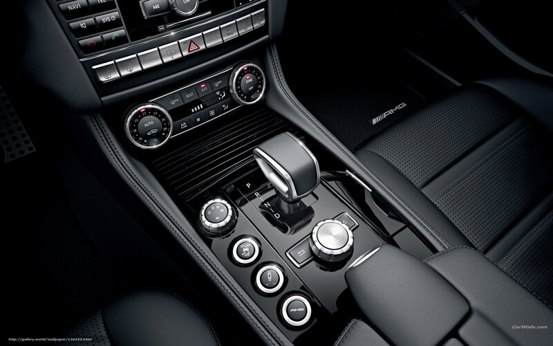 Car Interior Dashboard — Black, Sleek, Photograph, Gear Shifter