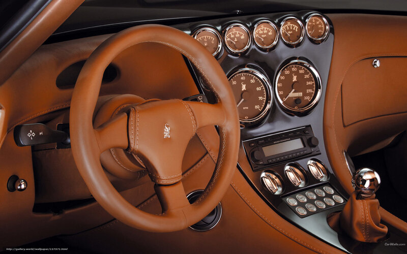 Car Interior Dashboard — Brown, Luxurious