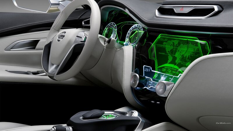 Car Interior Dashboard — Gray, Futuristic