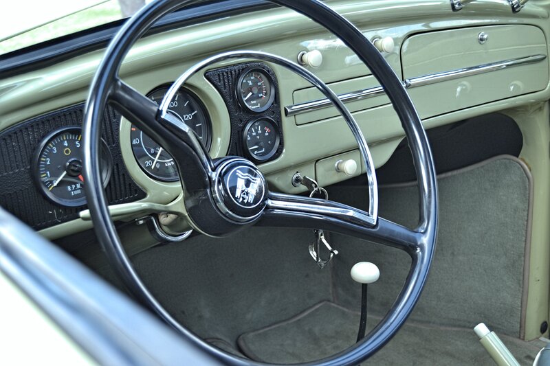 Car Interior Dashboard — Green, Neutral