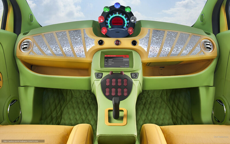 Car Interior Dashboard — Green