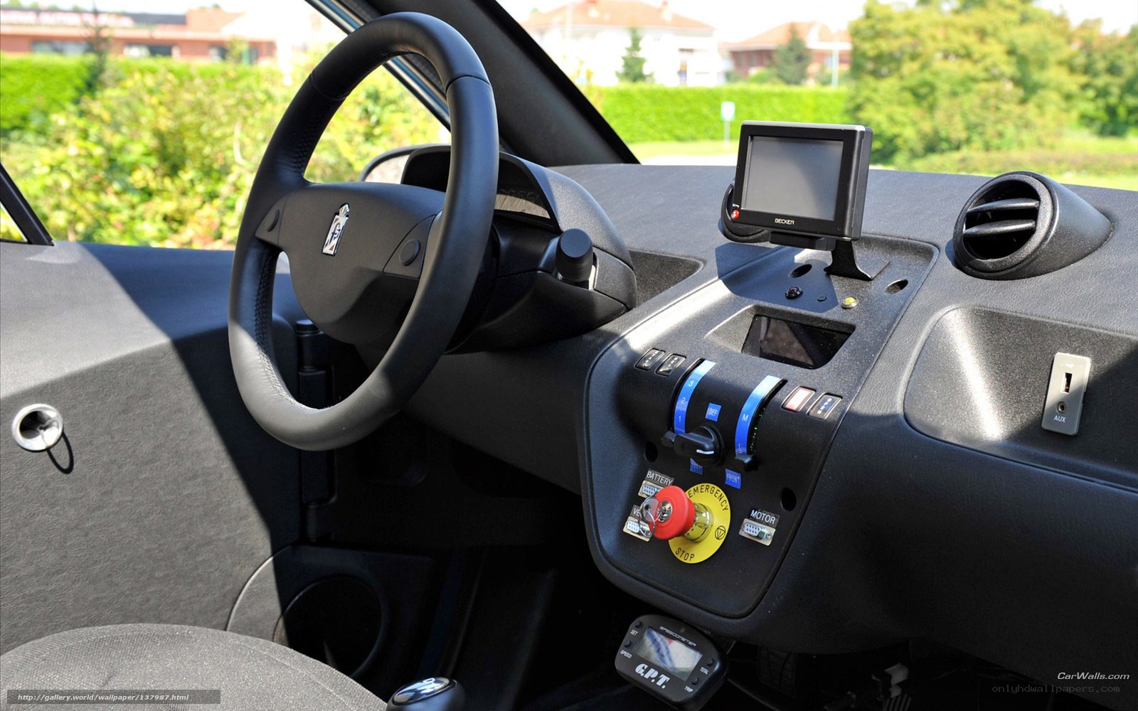 car interior dashboard view