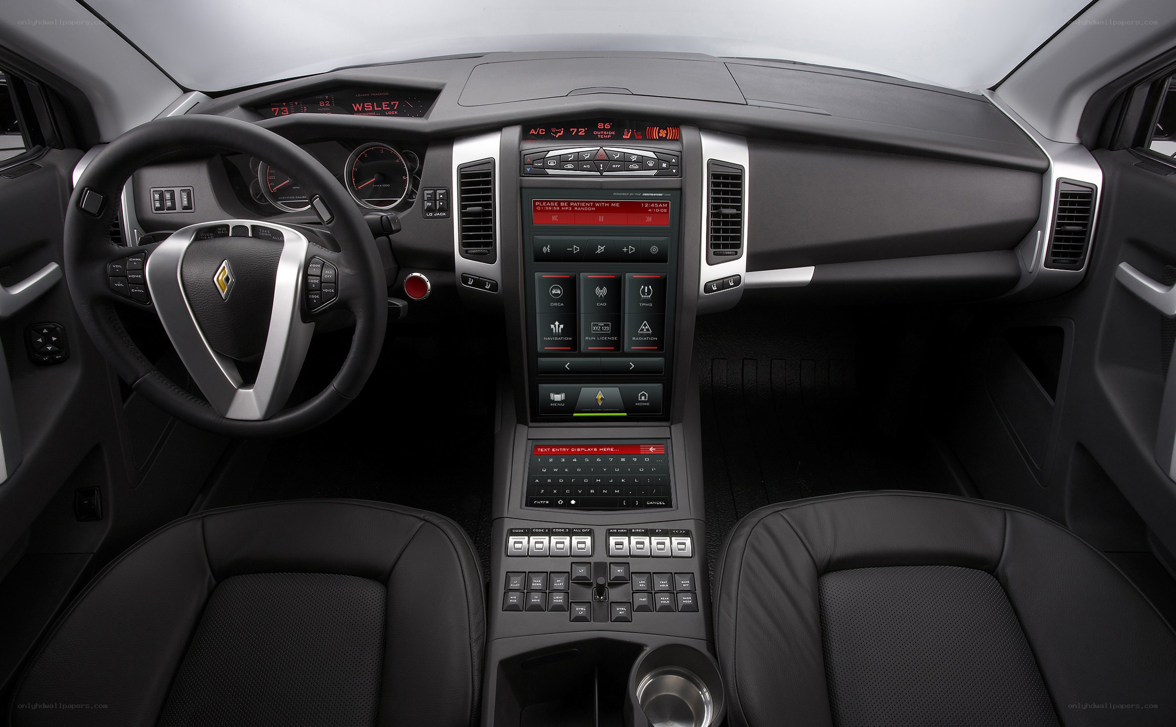 car interior dashboard view