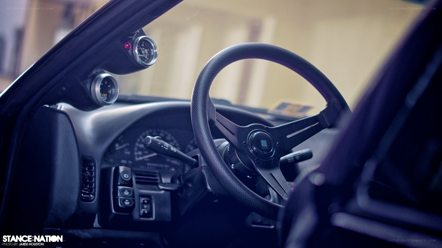car interior dashboard view