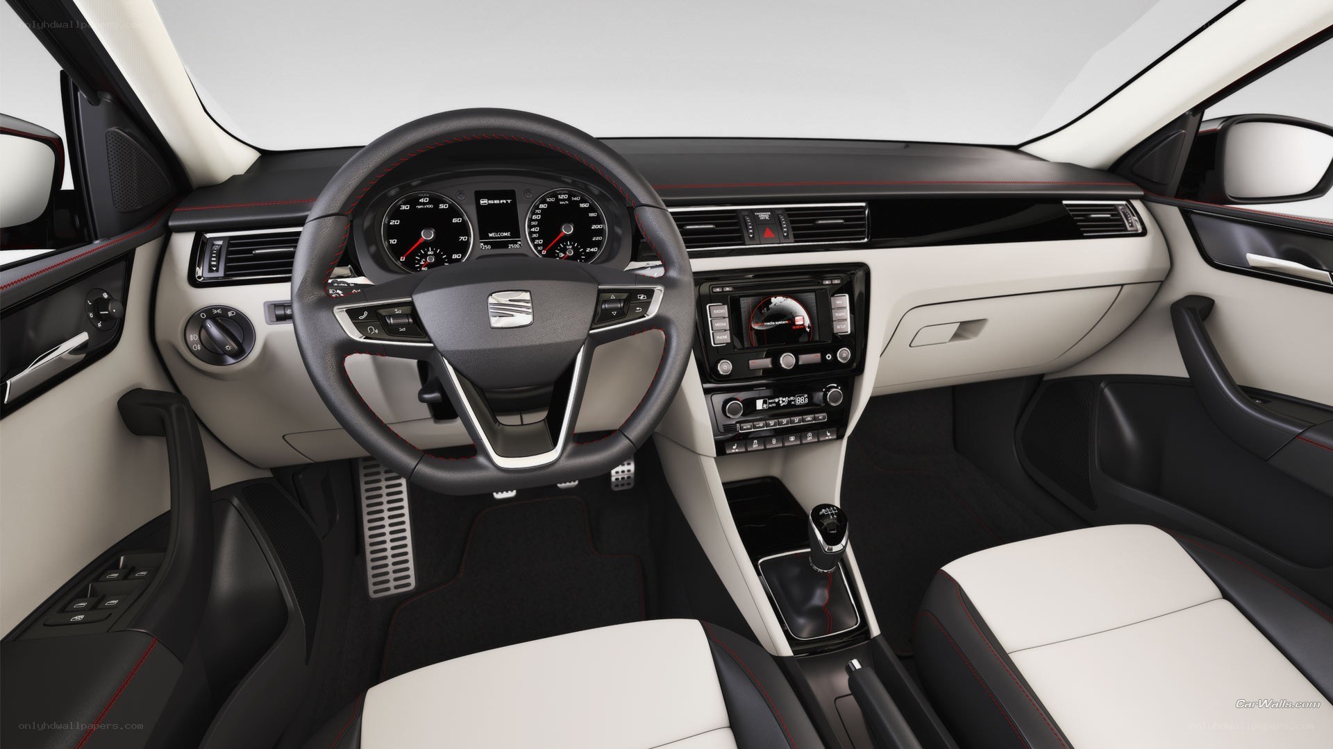 car interior dashboard view