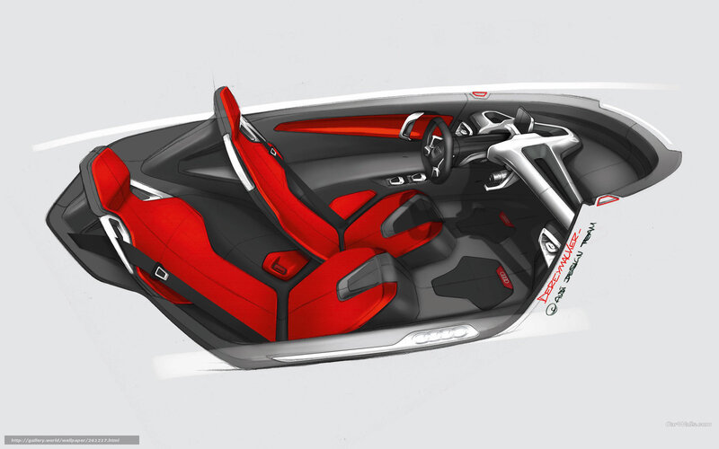 Car Interior Design — Red, Modern