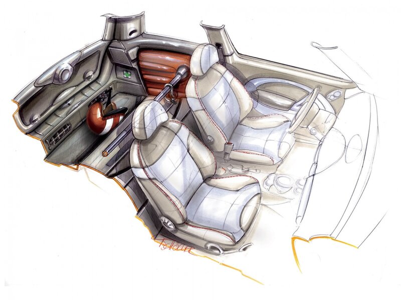 Car interior design sketch