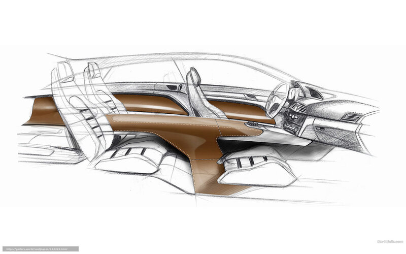 Car Interior Design Sketch — Brown