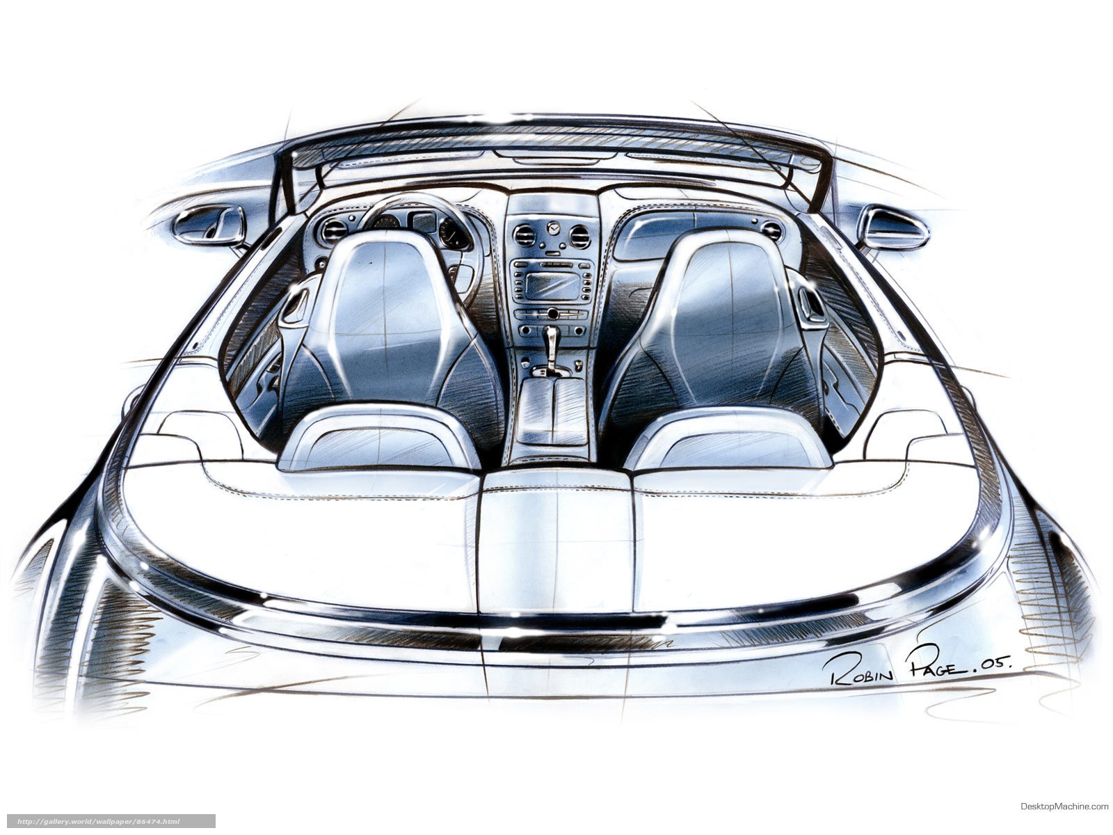 Car interior design sketch