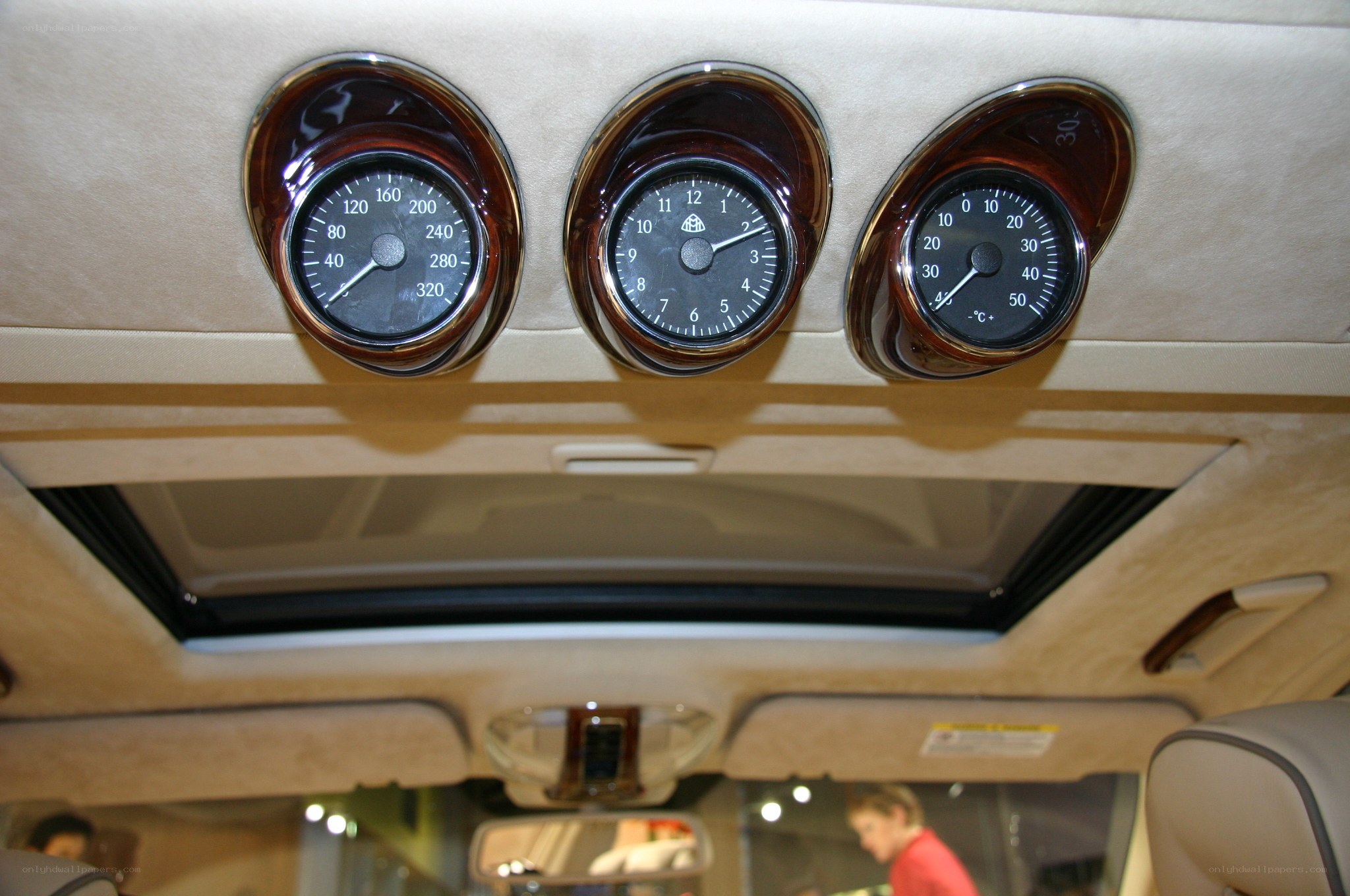 car interior gauges and sunroof