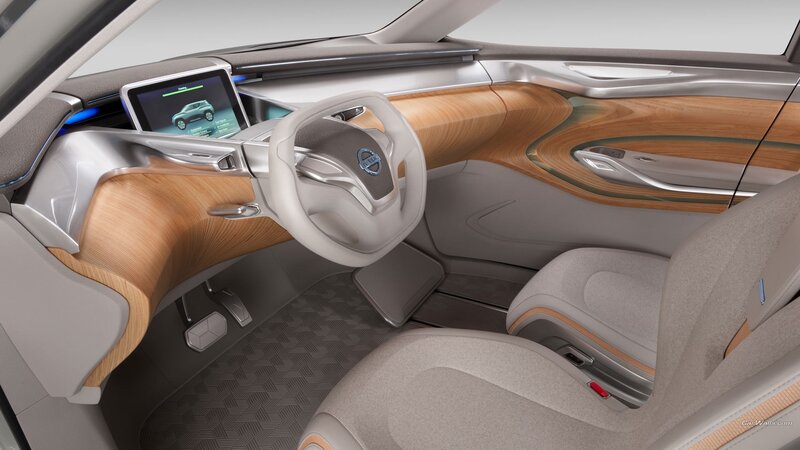 Car Interior — Gray, Modern, 3d Render, Steering Wheel, Dashboard, Wood Trim