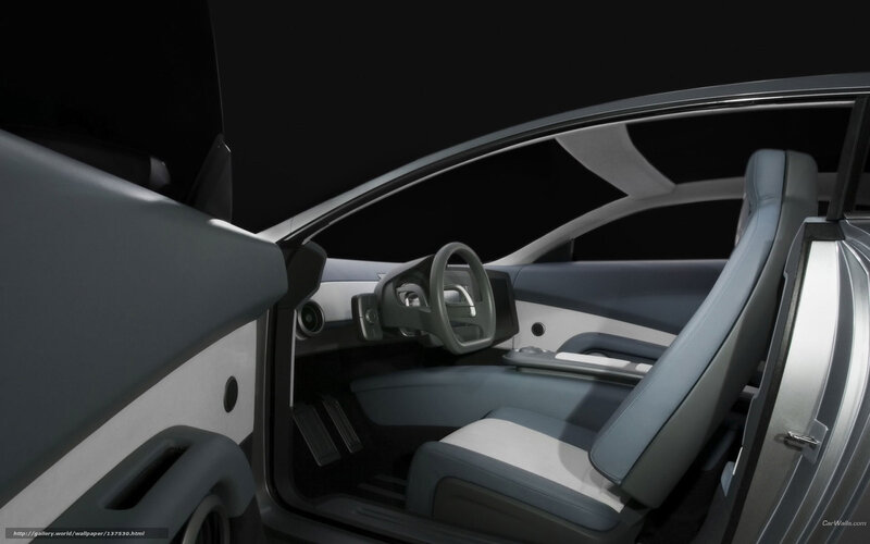 Car Interior — Gray, Modern, 3d Render, Steering Wheel, Seat