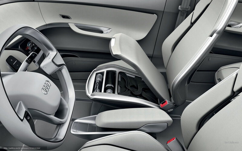 Car Interior — Gray, Modern, 3d Render, Steering Wheel, Seats, Dashboard