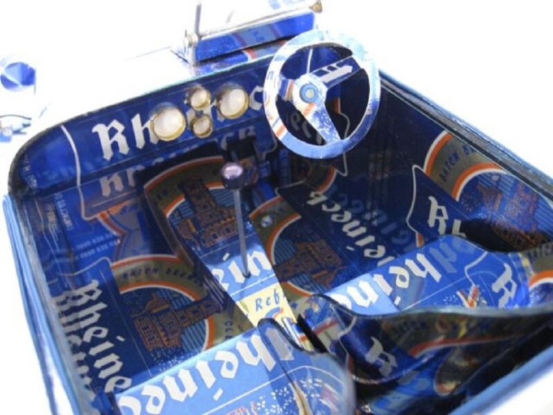 Car Interior Made of Cans