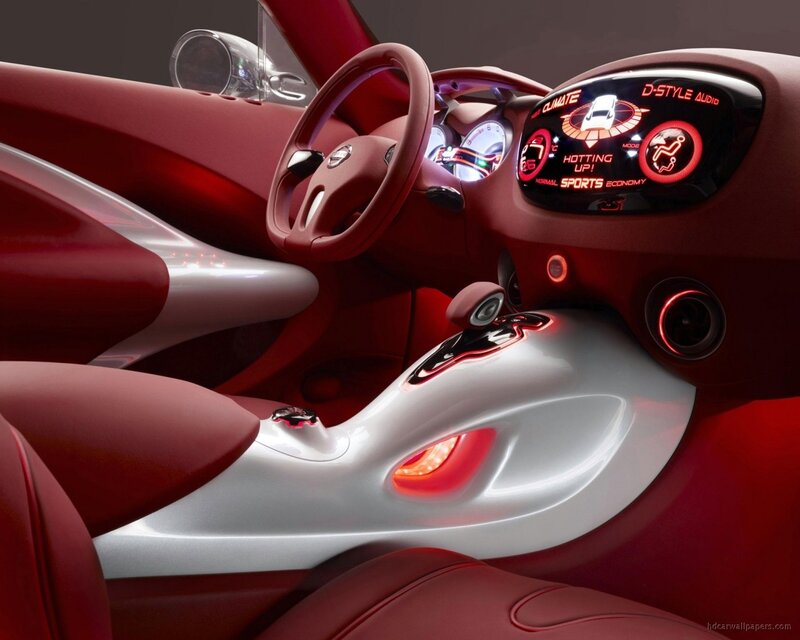 Car Interior — Red, Futuristic, Photograph
