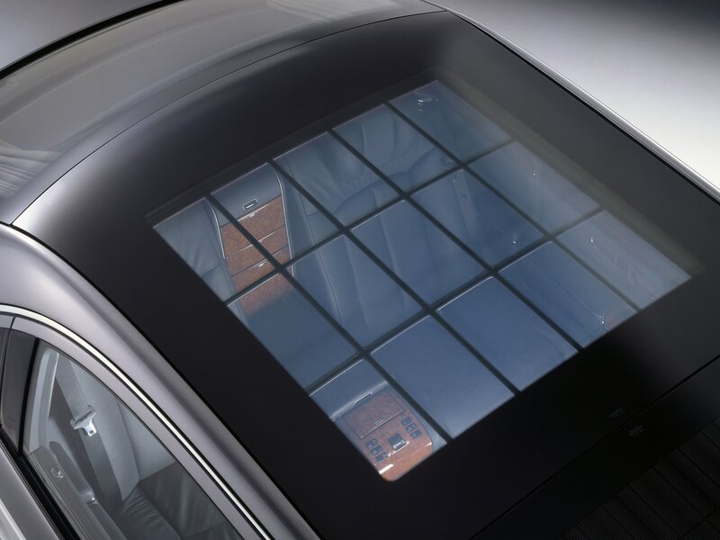 car interior sunroof view
