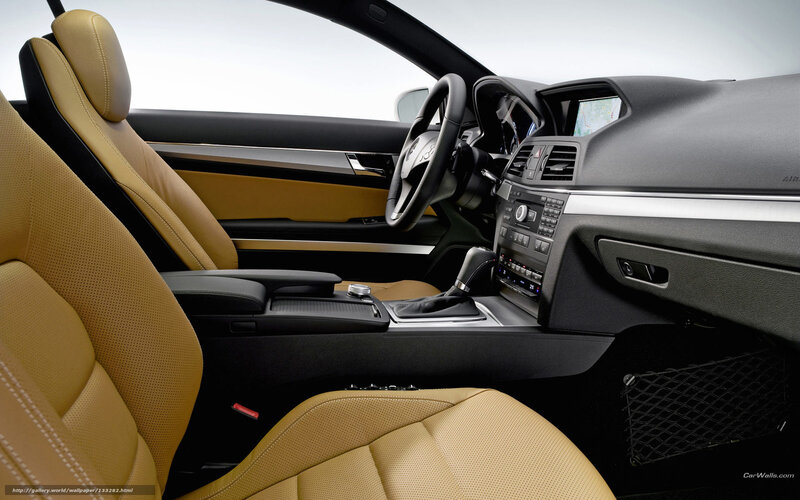 Car Interior — Tan, Modern, Photograph, Steering Wheel, Center Console