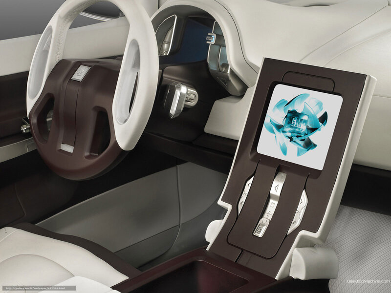 Car Interior — White, Futuristic, 3d Render, Steering Wheel
