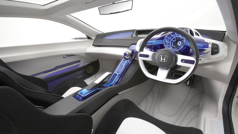 Car Interior — White, Futuristic, Photograph, Steering Wheel, Dashboard