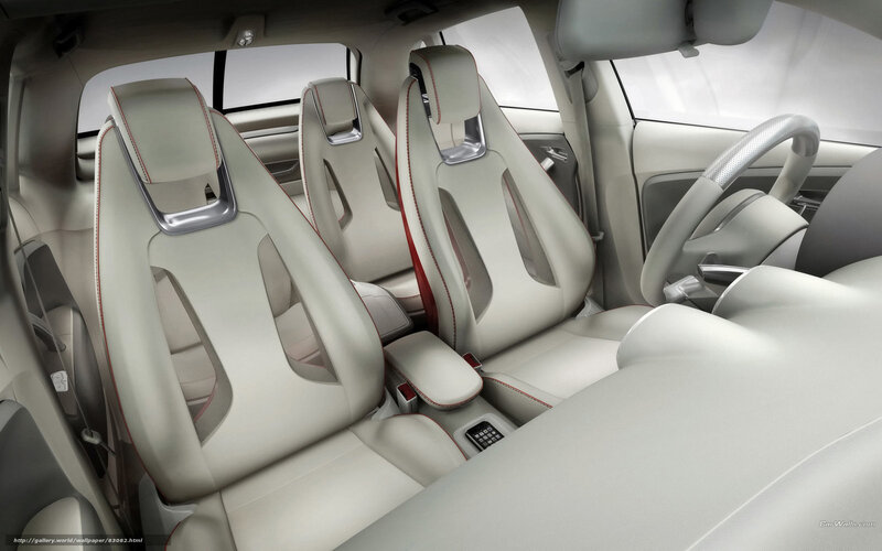 Car Interior — White, Modern, 3d Render, Seats, Steering Wheel, Center Console
