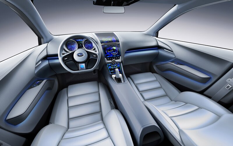 Car Interior — White, Modern, 3d Render, Steering Wheel, Dashboard, Center Console