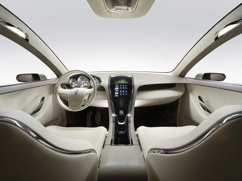 Car Interior — White, Modern, Photograph, Steering Wheel, Dashboard, Center Console, Black, Lincoln