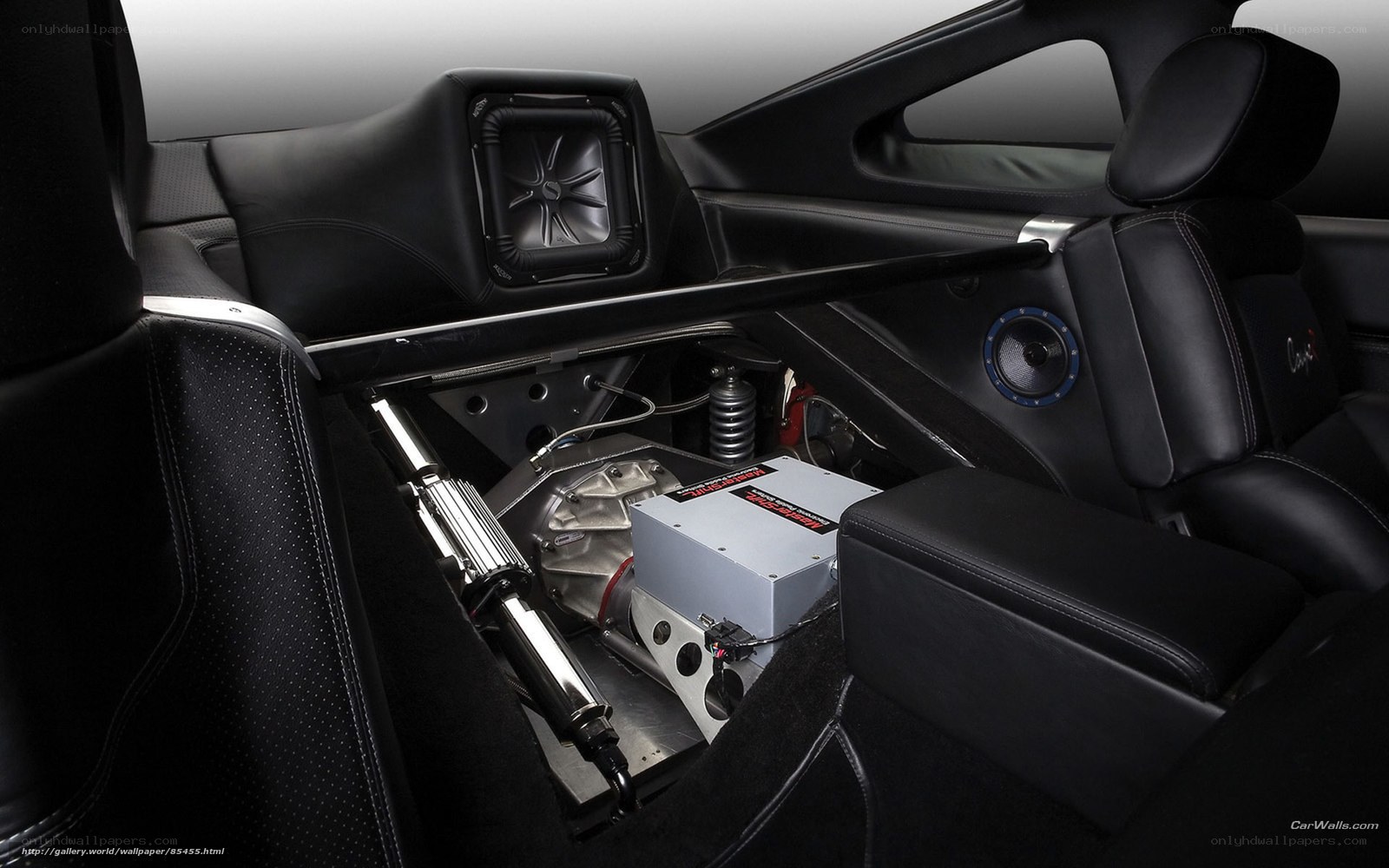 car interior with audio system