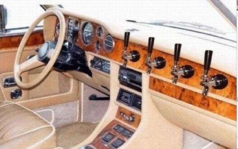 Car Interior with Beer Taps