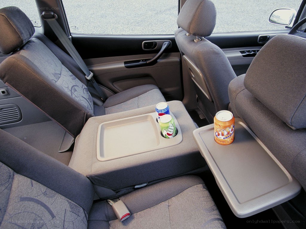 car interior with beverage trays