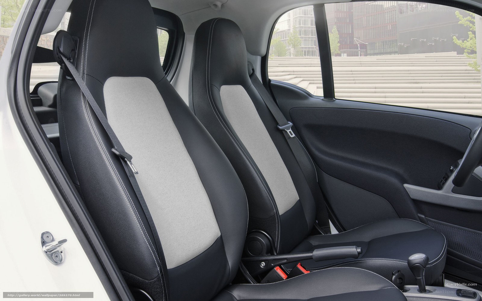 car interior with black and gray seats
