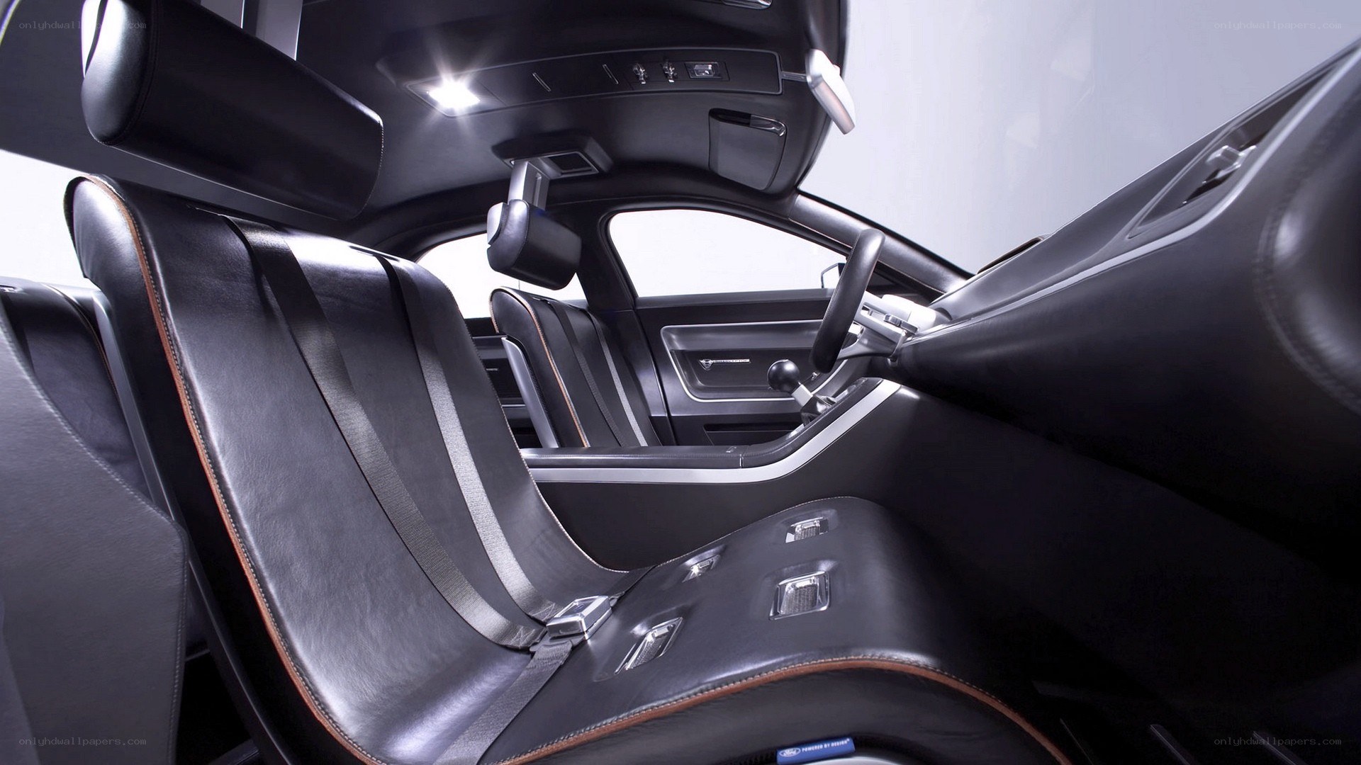 car interior with black leather seats