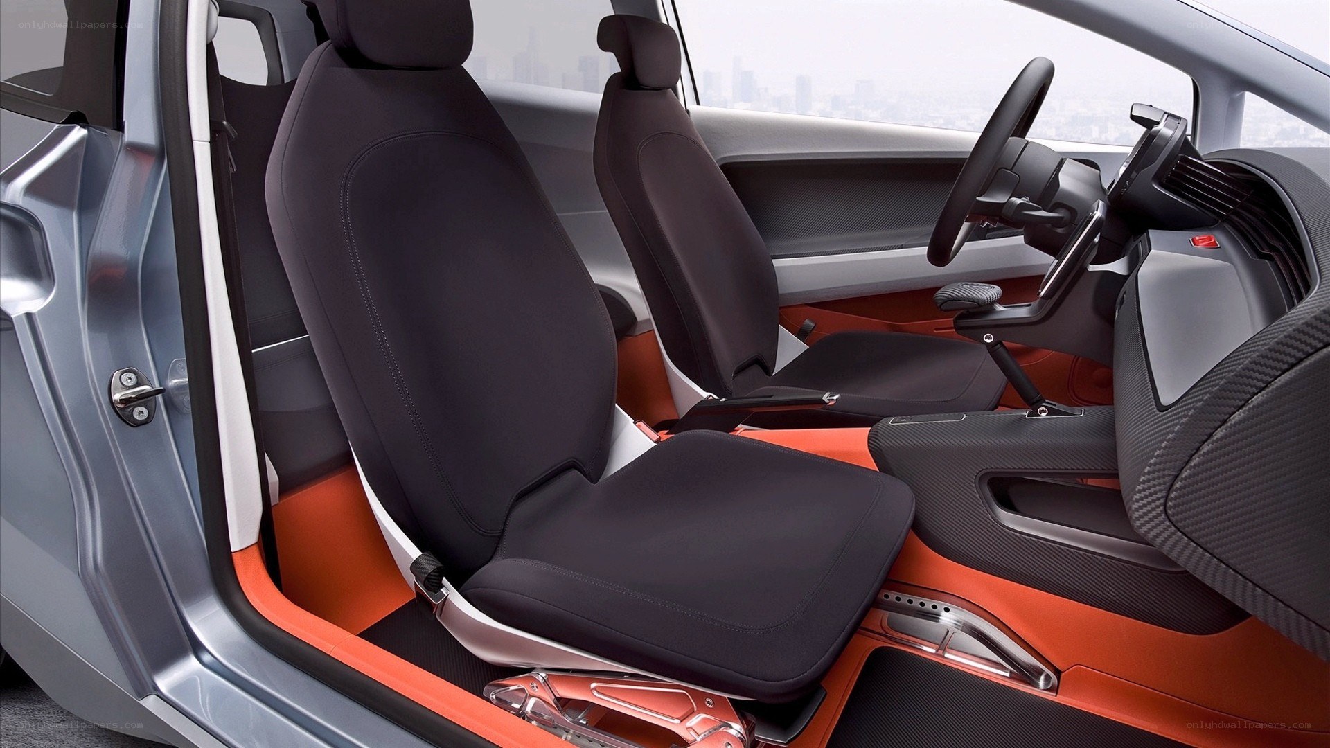 car interior with black seats