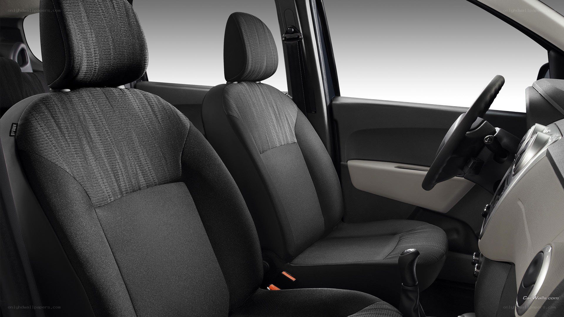 car interior with black seats