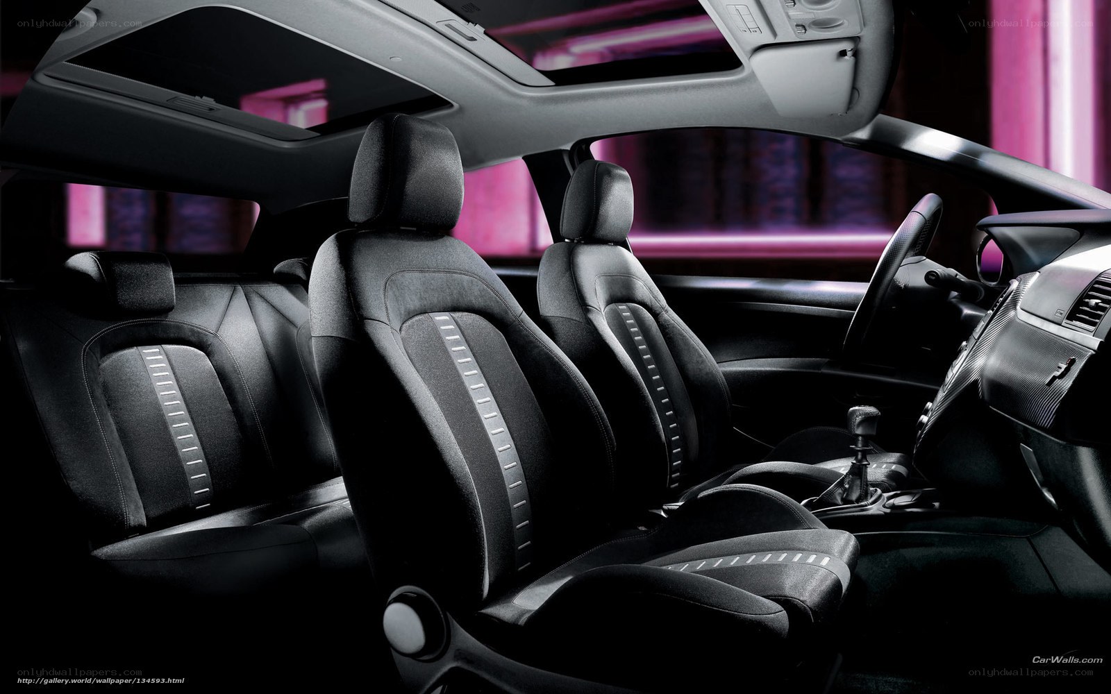 Car interior with black seats