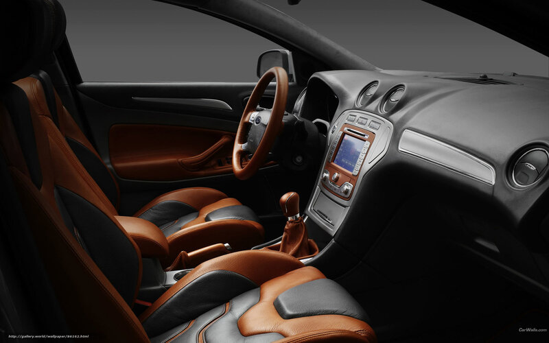 car interior with brown and black seats